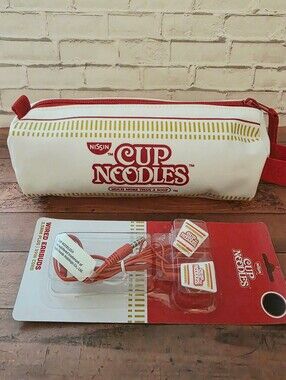 Nissin Cup Noodles School Pencil And Electronic Pouch + BONUS Earphones NWT
